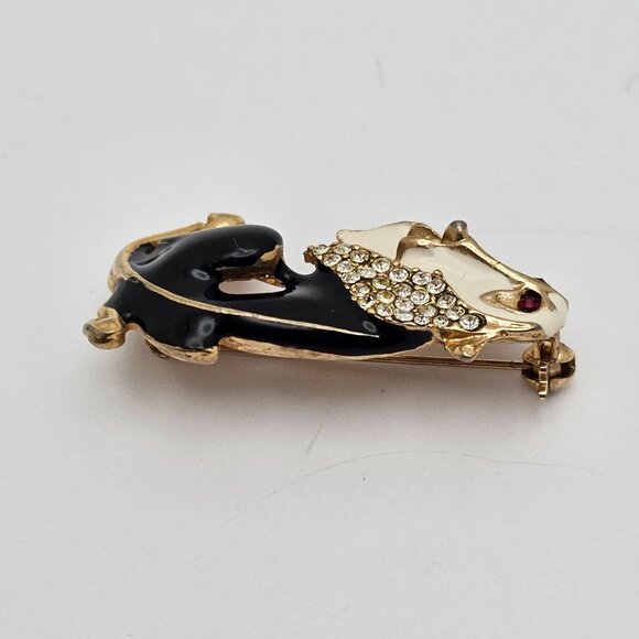 Vtg Brooch & Earrings Bassett Hound Dog 70s Classy Elegant Statement Jewelry Set - Picture 5 of 16